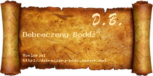 Debreczeny Bodó névjegykártya